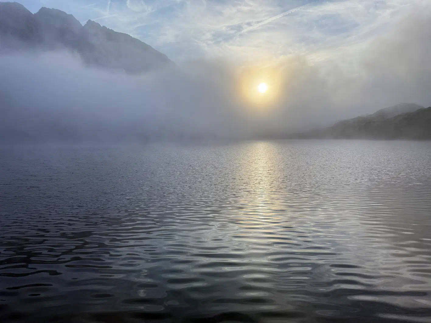 Le soleil dans la brume